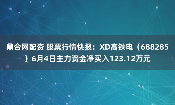 鼎合网配资 股票行情快报：XD高铁电（688285）6月4日主力资金净买入123.12万元