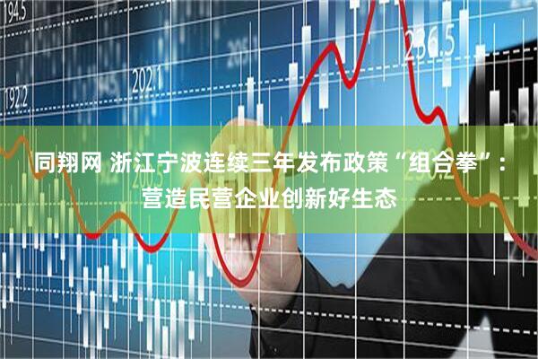 同翔网 浙江宁波连续三年发布政策“组合拳”：营造民营企业创新好生态