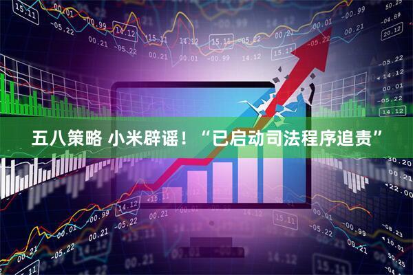 五八策略 小米辟谣！“已启动司法程序追责”