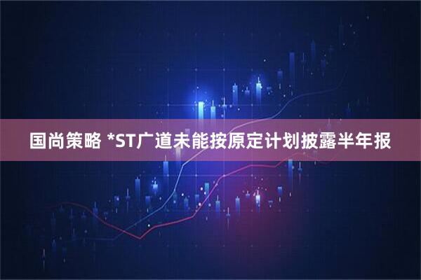 国尚策略 *ST广道未能按原定计划披露半年报